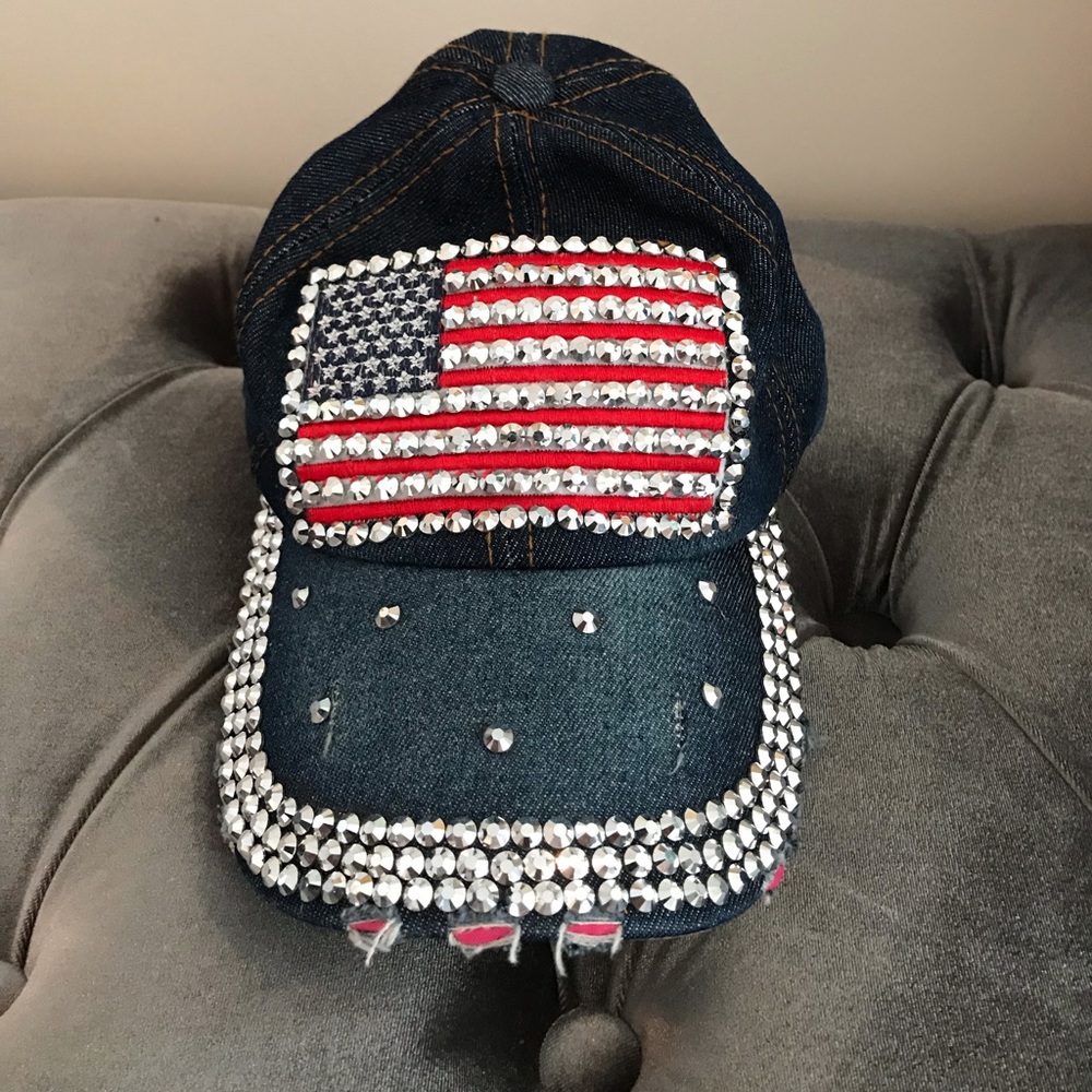 Women’s American Flag Denim Embellished one size